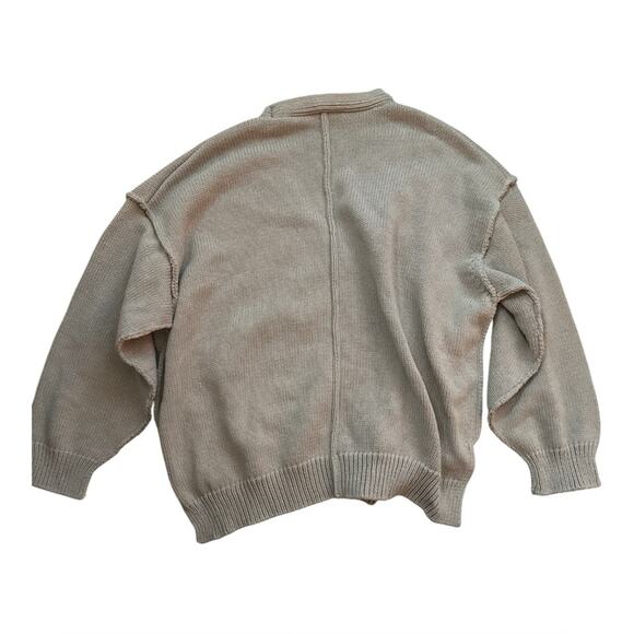 NWT Zara Slouchy Chunky Cardigan Sweater | Beige | Medium - Picture 2 of 8